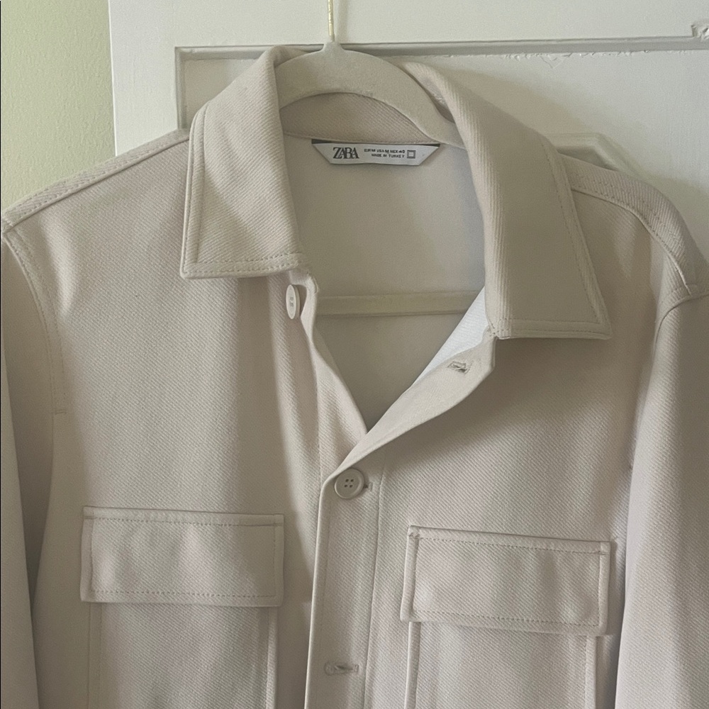 Zara Men's Cream Shirt Jacket